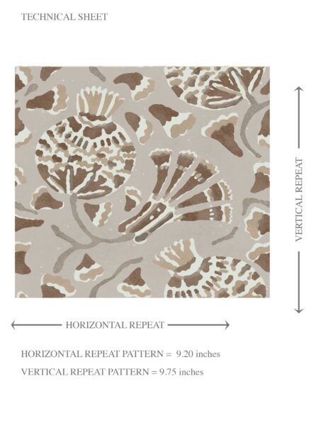 'Novara' Neutral Modern Floral/ Botanical Wallpaper (Taupe/ Brown/ Greige) - Image 8
