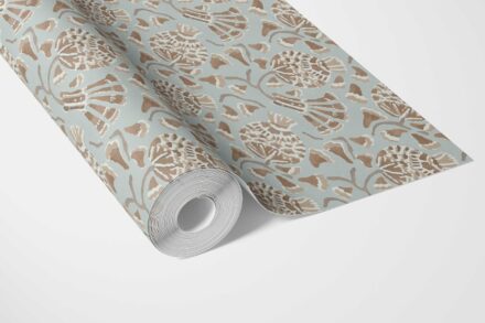 'Cabana' Modern Floral/ Botanical Wallpaper (Blue/ Brown/ Beige) - Image 3