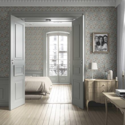 'Cabana' Modern Floral/ Botanical Wallpaper (Blue/ Brown/ Beige) - Image 4