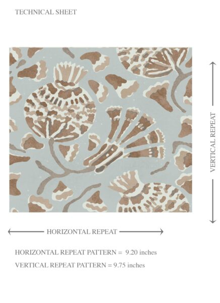 'Cabana' Modern Floral/ Botanical Wallpaper (Blue/ Brown/ Beige) - Image 8