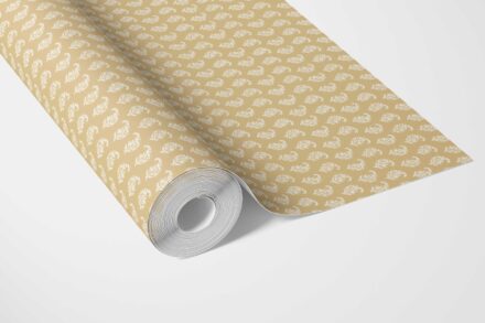 'Enamored' Small Paisley Floral Patterned Print Wallpaper (Yellow/ White ) - Image 2