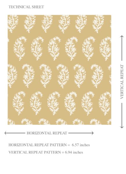 'Enamored' Small Paisley Floral Patterned Print Wallpaper (Yellow/ White ) - Image 8