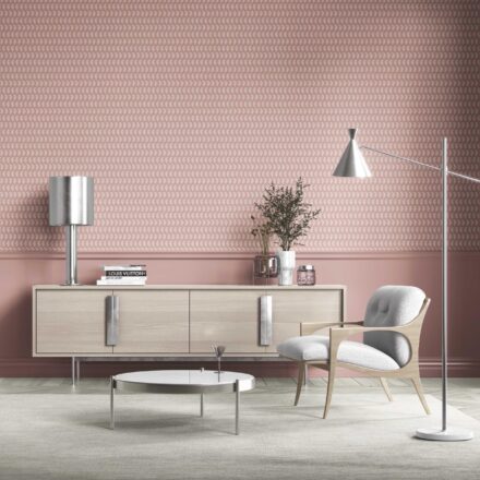 'Centipede' Small Paisley Floral Patterned Print Wallpaper (Pink/ White) - Image 3