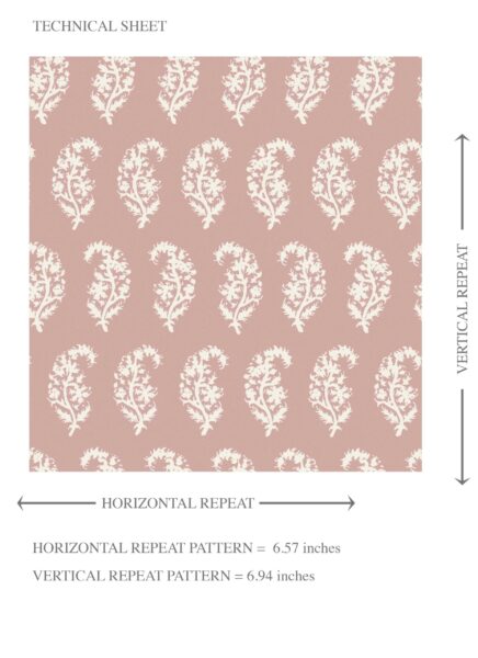 'Centipede' Small Paisley Floral Patterned Print Wallpaper (Pink/ White) - Image 8
