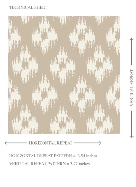 'Svartur' Neutral Small Geometric Ikat-Style Floral Block Print Wallpaper (Beige/ Brown/ Cream) - Image 8
