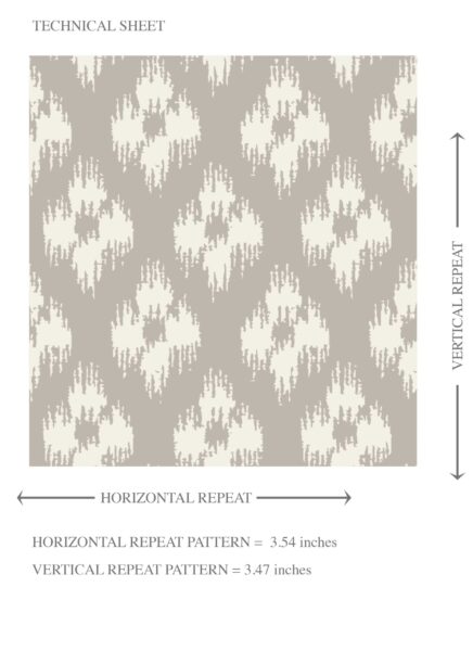 'Hutt Lagoon' Neutral Small Geometric Ikat-Style Floral Block Print Wallpaper (Gray/ White) - Image 8