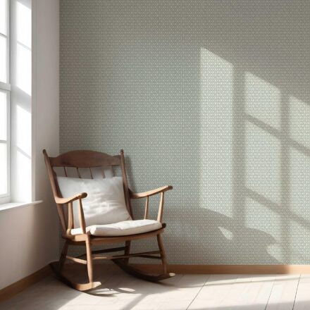 'Galette' Geometric Diamond Lattice Wallpaper (Green-Gray/ White) - Image 5