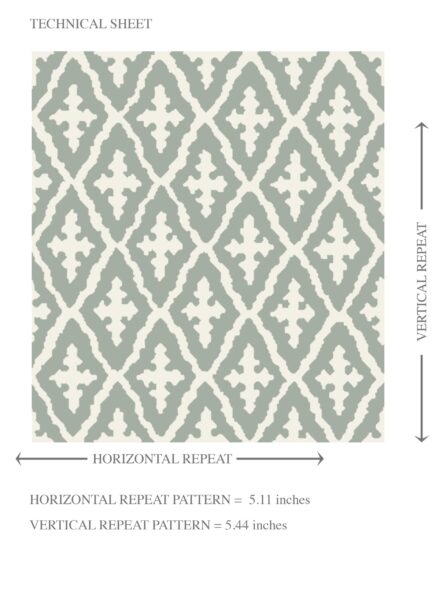 'Galette' Geometric Diamond Lattice Wallpaper (Green-Gray/ White) - Image 8