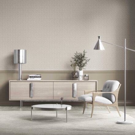 'Atemoya' Neutral Geometric Diamond Lattice Wallpaper (Gray/ Taupe/ White) - Image 3