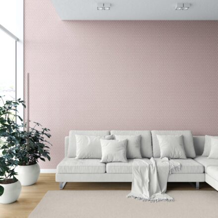 'Byzantine' Geometric Diamond Lattice Wallpaper (Pink/ White) - Image 6