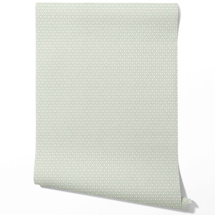'Marjon' Geometric Diamond Lattice Wallpaper (Green/ White) - Image 2