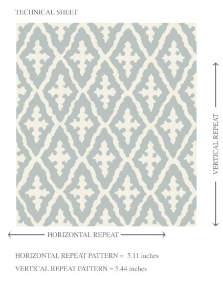 'Anza' Geometric Diamond Lattice Wallpaper (Blue-Gray/ White) - Image 8