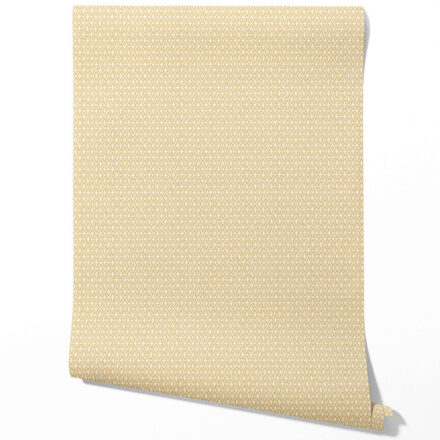 'Seraphic' Geometric Diamond Lattice Wallpaper (Yellow/ White) - Image 2