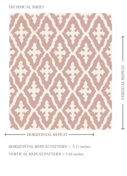 'Alpaca' Geometric Diamond Lattice Wallpaper (Dusty Rose Pink/ White) - Image 8