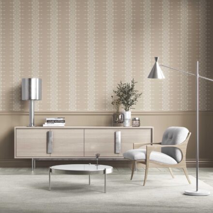 'Chivor' Neutral Floral Striped Wallpaper (Beige/ Off-White) - Image 2