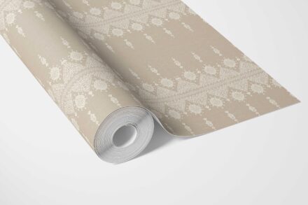 'Chivor' Neutral Floral Striped Wallpaper (Beige/ Off-White) - Image 3