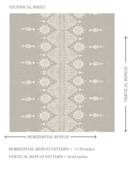 'Campanula' Neutral Floral Striped Wallpaper (Gray/ Off White) - Image 8