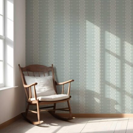 'Jardin' Floral Striped Wallpaper (Duck Egg Blue/ Off-White) - Image 5