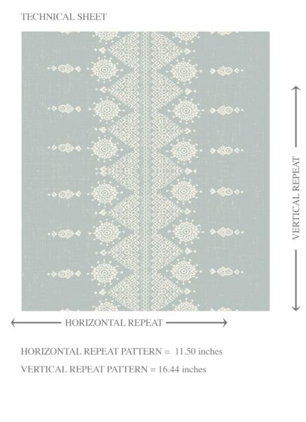 'Jardin' Floral Striped Wallpaper (Duck Egg Blue/ Off-White) - Image 8