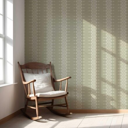 'Himar' Floral Striped Wallpaper (Green/ Off-White) - Image 5