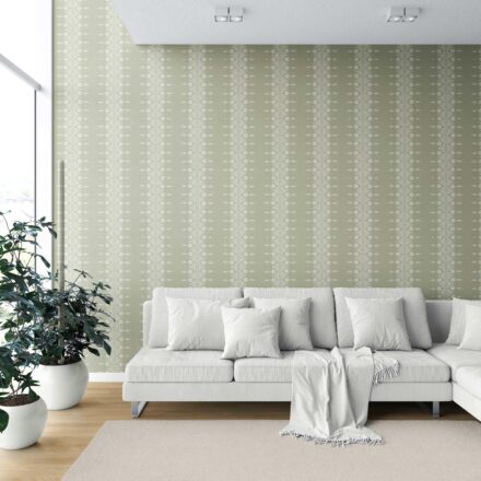 'Himar' Floral Striped Wallpaper (Green/ Off-White) - Image 6