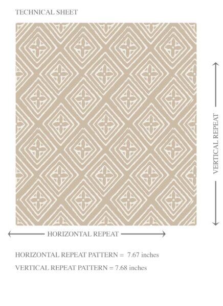 'Flame Stitch' Small Diamond Lattice/ Textured Check Wallpaper (Beige/ Gray/ White) - Image 8