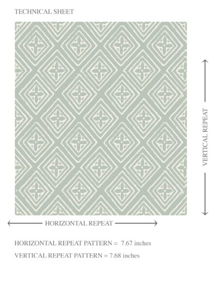 'Litshi' Small Diamond Lattice/ Textured Check Wallpaper (Green/ White) - Image 8