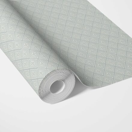 'Roe Deer' Small Diamond Lattice/ Textured Check Wallpaper (Blue/ White)