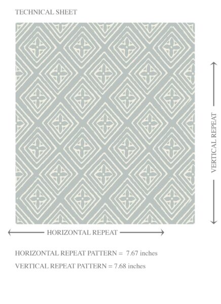 'Roe Deer' Small Diamond Lattice/ Textured Check Wallpaper (Blue/ White) - Image 8