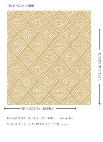 'Zarafa' Small Diamond Lattice/ Textured Check Wallpaper (Ochre Yellow/ White) - Image 8