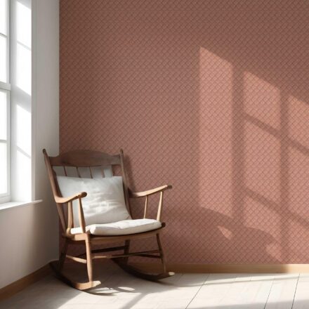 'Deep Faith' Small Diamond Lattice/ Textured Check Wallpaper (Terracotta Red/ White) - Image 5