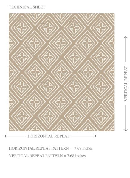 'Dark Prism' Small Diamond Lattice/ Textured Check Wallpaper (Light Brown/ Beige/ White) - Image 8
