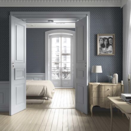 'Macarons' Small Diamond Lattice/ Textured Check Wallpaper (Midnight Blue/ White) - Image 4