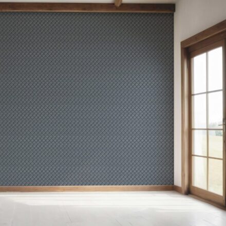 'Macarons' Small Diamond Lattice/ Textured Check Wallpaper (Midnight Blue/ White) - Image 7