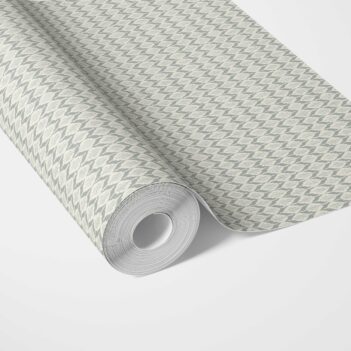 'Tavitt' Geometric Ikat Striped Wallpaper (Sage Gray/ White)