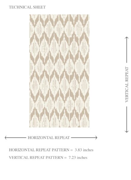 'Swiss Coffee' Neutral Ikat Striped Wallpaper (Beige/ Tan/ White) - Image 8