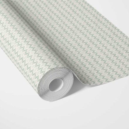 'Albi' Geometric Ikat Striped Wallpaper (Duck Egg Blue/ White)