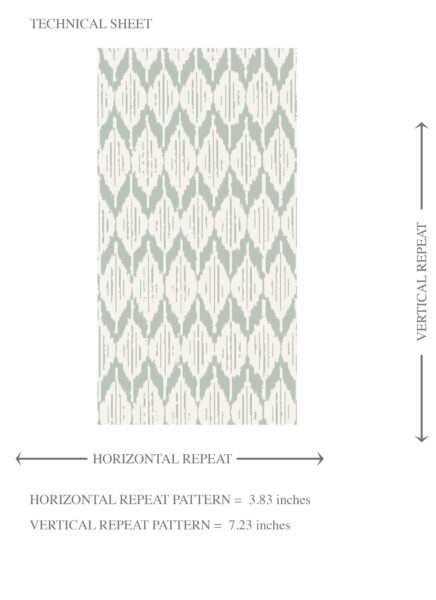 'Albi' Geometric Ikat Striped Wallpaper (Duck Egg Blue/ White) - Image 8