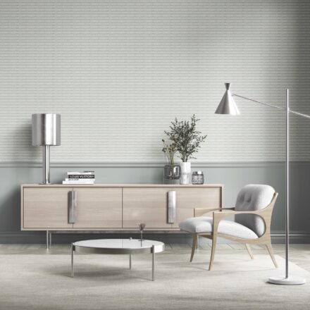 'Sahara Showers' Neutral Ikat Striped Wallpaper (Light Gray- Blue/ White) - Image 3