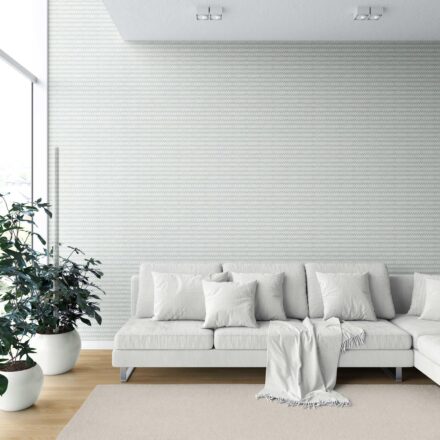'Sahara Showers' Neutral Ikat Striped Wallpaper (Light Gray- Blue/ White) - Image 6