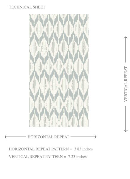 'Sahara Showers' Neutral Ikat Striped Wallpaper (Light Gray- Blue/ White) - Image 8