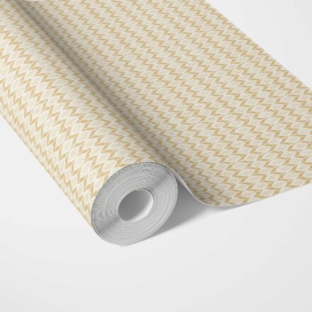 'Candy Coated' Geometric Ikat Striped Wallpaper (Yellow/ White)