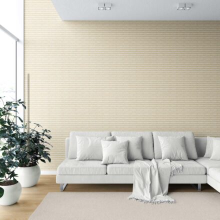 'Candy Coated' Geometric Ikat Striped Wallpaper (Yellow/ White) - Image 6