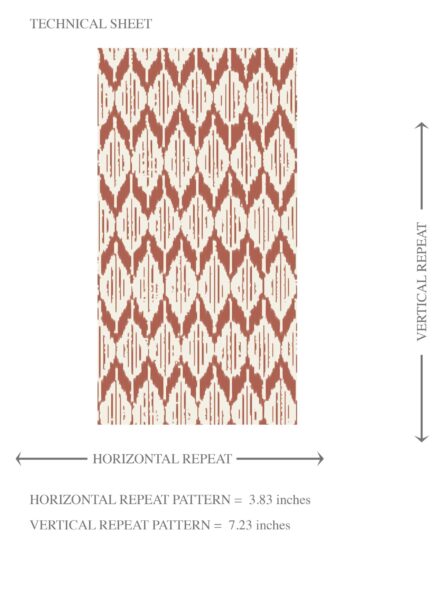 'Slate Crest' Geometric Ikat Striped Wallpaper (Brick Red/ White) - Image 8