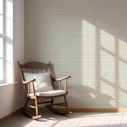 'Tinted Treasures' Geometric Ikat Striped Wallpaper (Olive Green/ White) - Image 5