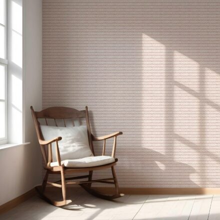 'Angel Harp' Geometric Ikat Striped Wallpaper (Pink/ White) - Image 5