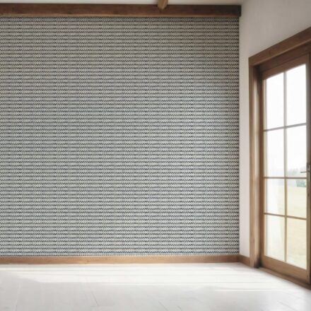 'Periwinkle' Geometric Ikat Striped Wallpaper (Navy Blue/ White) - Image 7