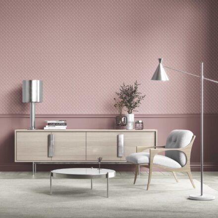 'Sarin' Textured Teardrop/ Paisley Block Print Wallpaper (Pink/ White) - Image 3