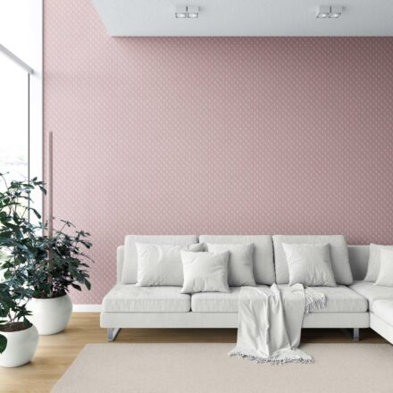 'Sarin' Textured Teardrop/ Paisley Block Print Wallpaper (Pink/ White) - Image 6