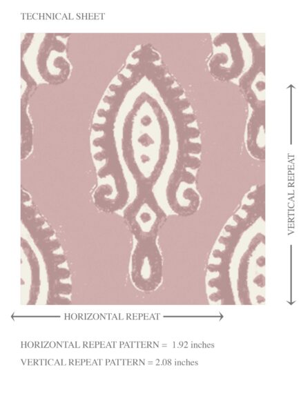 'Sarin' Textured Teardrop/ Paisley Block Print Wallpaper (Pink/ White) - Image 8